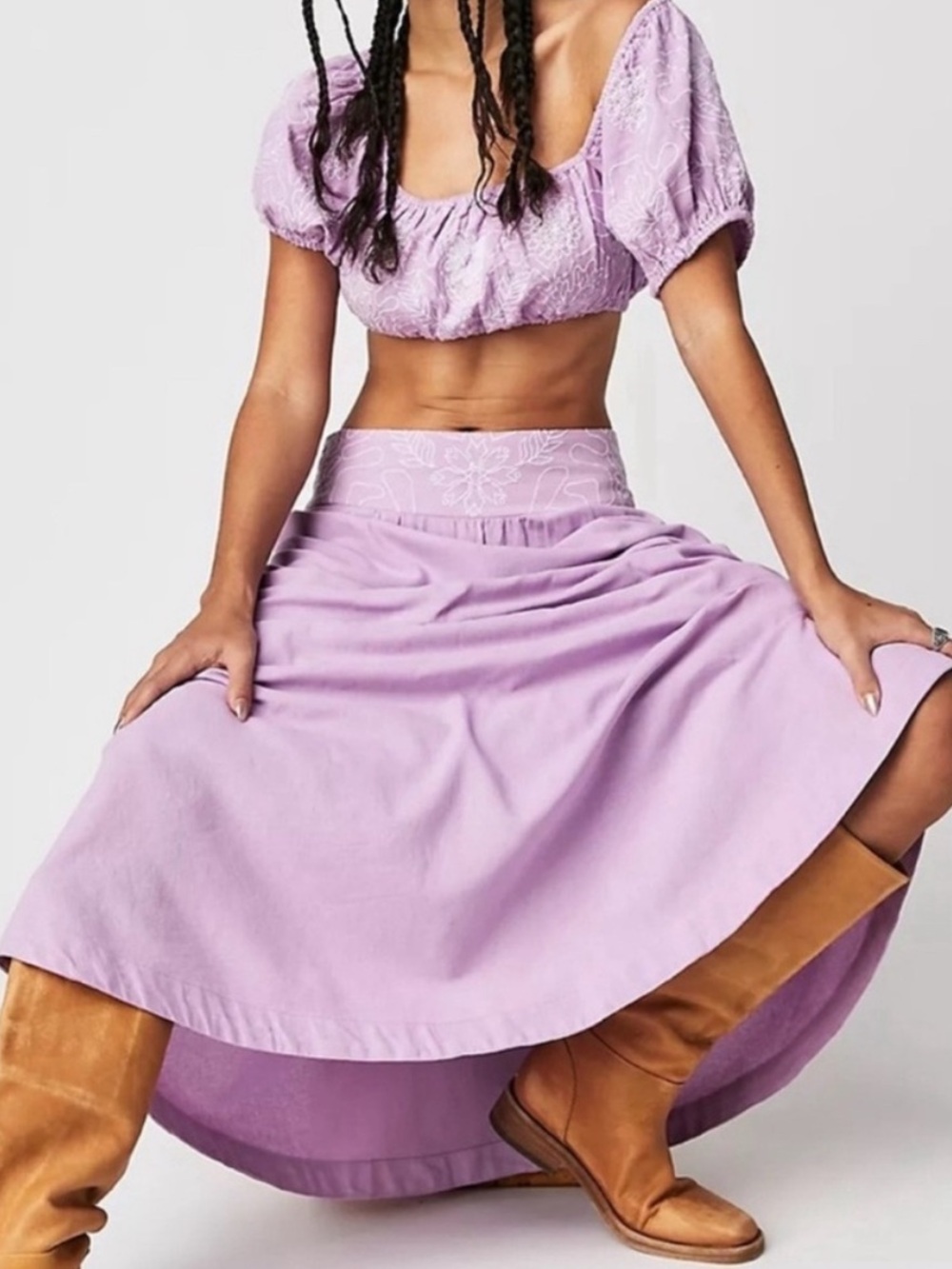 Free People Lotus Midi Skirt, sz L - Picture 3 of 11